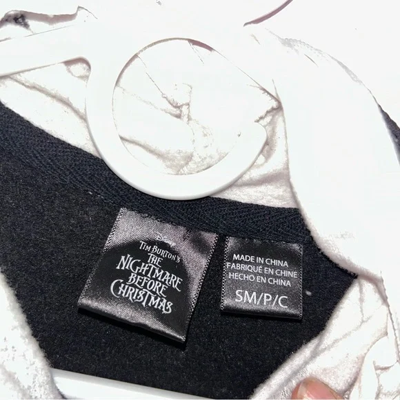 Disney The Nightmare Before Christmas Black and White Kids Small Hoodie - Picture 2 of 3